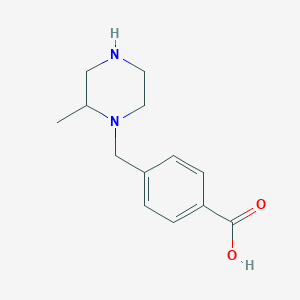 molecular formula C13H18N2O2 B3185362 1-(4-Carboxyphenyl methyl)-2-methyl piperazine CAS No. 1131623-03-4