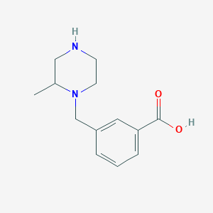 molecular formula C13H18N2O2 B3185365 1-(3-Carboxyphenyl methyl)-2-methyl piperazine CAS No. 1131623-04-5
