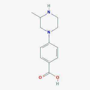 molecular formula C12H16N2O2 B3185381 1-(4-Carboxyphenyl)-3-methyl piperazine CAS No. 1131623-06-7