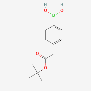molecular formula C12H17BO4 B3185409 (4-(2-(Tert-butoxy)-2-oxoethyl)phenyl)boronic acid CAS No. 1133749-58-2