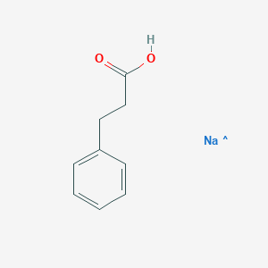 molecular formula C9H10NaO2 B3185425 Benzenepropanoic acid, sodium salt (1:1) CAS No. 114-84-1
