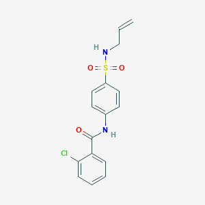 molecular formula C16H15ClN2O3S B318546 N-{4-[(allylamino)sulfonyl]phenyl}-2-chlorobenzamide 