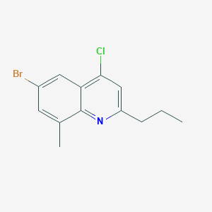 molecular formula C13H13BrClN B3185461 6-Bromo-4-chloro-8-methyl-2-propylquinoline CAS No. 1153003-00-9