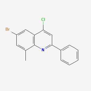 molecular formula C16H11BrClN B3185467 6-Bromo-4-chloro-8-methyl-2-phenylquinoline CAS No. 1155601-60-7