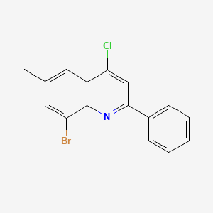 molecular formula C16H11BrClN B3185472 8-Bromo-4-chloro-6-methyl-2-phenylquinoline CAS No. 1156275-50-1