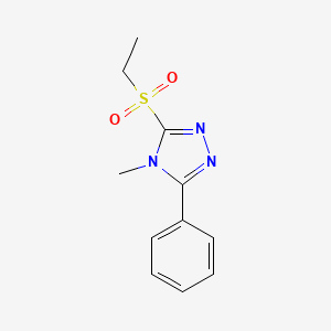molecular formula C11H13N3O2S B3185503 4H-1,2,4-Triazole, 3-(ethylsulfonyl)-4-methyl-5-phenyl- CAS No. 116850-45-4
