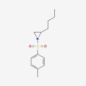 molecular formula C13H19NO2S B3185512 Aziridine, 2-butyl-1-[(4-methylphenyl)sulfonyl]- CAS No. 116905-61-4