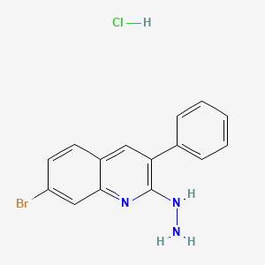 molecular formula C15H13BrClN3 B3185518 7-Bromo-2-hydrazino-3-phenylquinoline hydrochloride CAS No. 1170117-00-6