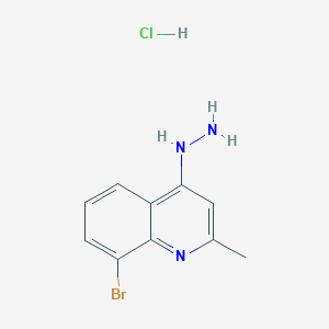 molecular formula C10H11BrClN3 B3185520 8-Bromo-4-hydrazino-2-methylquinoline hydrochloride CAS No. 1170235-18-3