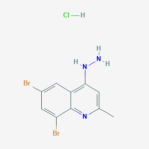 molecular formula C10H10Br2ClN3 B3185531 6,8-Dibromo-4-hydrazino-2-methylquinoline hydrochloride CAS No. 1170815-62-9