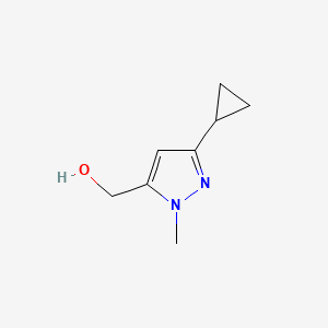 molecular formula C8H12N2O B3185551 (3-cyclopropyl-1-methyl-1H-pyrazol-5-yl)methanol CAS No. 1171921-06-4