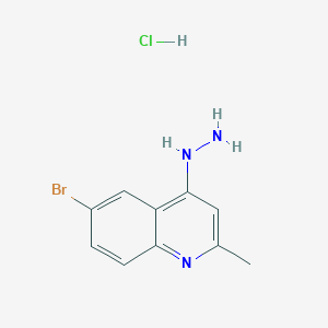 molecular formula C10H11BrClN3 B3185563 6-Bromo-4-hydrazino-2-methylquinoline hydrochloride CAS No. 1172542-39-0