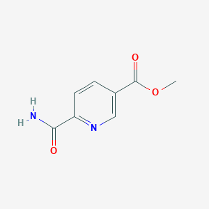 molecular formula C8H8N2O3 B3185579 3-Pyridinecarboxylic acid, 6-(aminocarbonyl)-, methyl ester CAS No. 117517-54-1