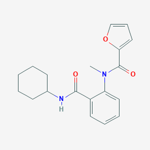 molecular formula C19H22N2O3 B318559 N-[2-(cyclohexylcarbamoyl)phenyl]-N-methylfuran-2-carboxamide 