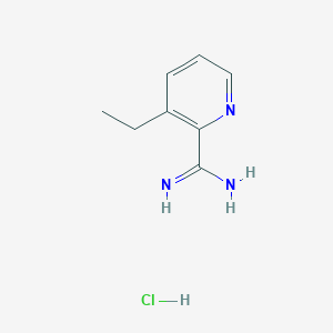 molecular formula C8H12ClN3 B3185603 3-Ethylpicolinimidamide hydrochloride CAS No. 1179360-32-7