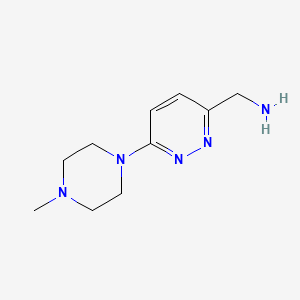 molecular formula C10H17N5 B3185615 (6-(4-Methylpiperazin-1-yl)pyridazin-3-yl)methanamine CAS No. 1181287-50-2
