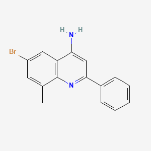molecular formula C16H13BrN2 B3185685 6-Bromo-8-methyl-2-phenylquinolin-4-amine CAS No. 1189105-46-1