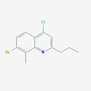 molecular formula C13H13BrClN B3185689 7-Bromo-4-chloro-8-methyl-2-propylquinoline CAS No. 1189105-50-7