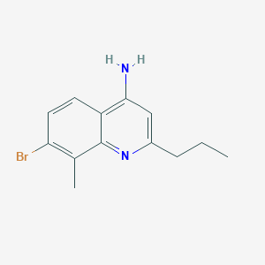 molecular formula C13H15BrN2 B3185691 7-Bromo-8-methyl-2-propylquinolin-4-amine CAS No. 1189105-52-9