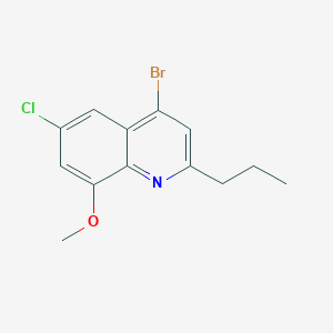molecular formula C13H13BrClNO B3185706 4-Bromo-6-chloro-8-methoxy-2-propylquinoline CAS No. 1189105-63-2