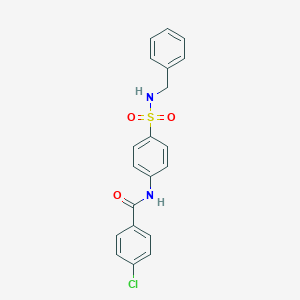 molecular formula C20H17ClN2O3S B318571 N-[4-(benzylsulfamoyl)phenyl]-4-chlorobenzamide 