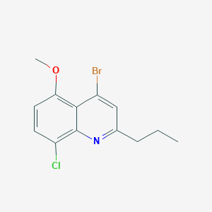 molecular formula C13H13BrClNO B3185719 4-Bromo-8-chloro-5-methoxy-2-propylquinoline CAS No. 1189105-76-7