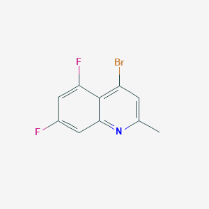 molecular formula C10H6BrF2N B3185721 4-Bromo-5,7-difluoro-2-methylquinoline CAS No. 1189105-77-8