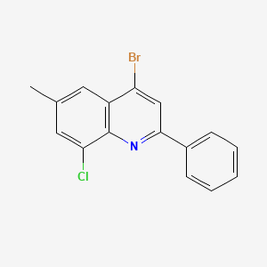 molecular formula C16H11BrClN B3185773 4-Bromo-8-chloro-6-methyl-2-phenylquinoline CAS No. 1189106-11-3