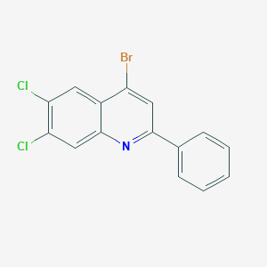 molecular formula C15H8BrCl2N B3185801 4-Bromo-6,7-dichloro-2-phenylquinoline CAS No. 1189106-22-6