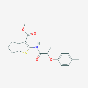 molecular formula C19H21NO4S B318581 methyl 2-{[2-(4-methylphenoxy)propanoyl]amino}-5,6-dihydro-4H-cyclopenta[b]thiophene-3-carboxylate 