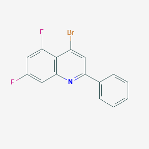 molecular formula C15H8BrF2N B3185811 4-Bromo-5,7-difluoro-2-phenylquinoline CAS No. 1189106-35-1