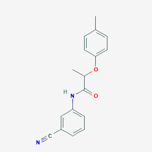 molecular formula C17H16N2O2 B318582 N-(3-cyanophenyl)-2-(4-methylphenoxy)propanamide 