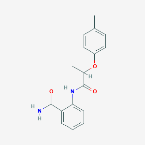 molecular formula C17H18N2O3 B318583 2-{[2-(4-Methylphenoxy)propanoyl]amino}benzamide 