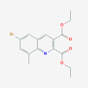 molecular formula C16H16BrNO4 B3185855 6-Bromo-8-methylquinoline-2,3-dicarboxylic acid diethyl ester CAS No. 1189106-73-7