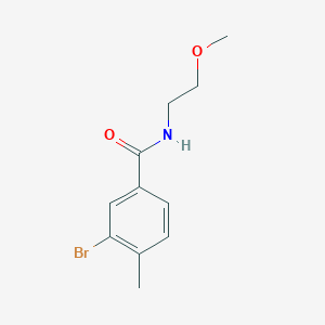 molecular formula C11H14BrNO2 B318587 3-bromo-N-(2-methoxyethyl)-4-methylbenzamide 