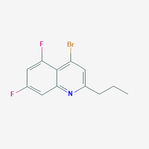 molecular formula C12H10BrF2N B3185878 4-Bromo-5,7-difluoro-2-propylquinoline CAS No. 1189106-83-9