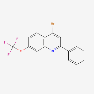 molecular formula C16H9BrF3NO B3185910 4-Bromo-2-phenyl-7-trifluoromethoxyquinoline CAS No. 1189106-98-6