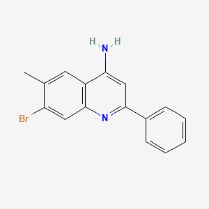 molecular formula C16H13BrN2 B3185919 7-Bromo-6-methyl-2-phenylquinolin-4-amine CAS No. 1189107-03-6