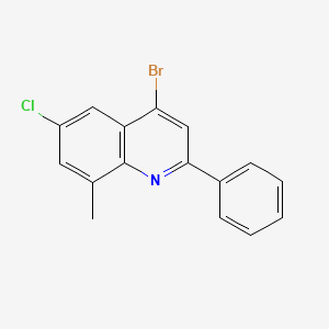 molecular formula C16H11BrClN B3185956 4-Bromo-6-chloro-8-methyl-2-phenylquinoline CAS No. 1189107-23-0
