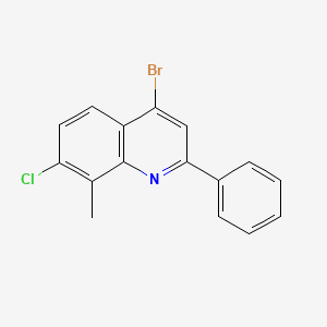 molecular formula C16H11BrClN B3185962 4-Bromo-7-chloro-8-methyl-2-phenylquinoline CAS No. 1189107-25-2