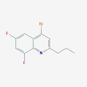 molecular formula C12H10BrF2N B3185976 4-Bromo-6,8-difluoro-2-propylquinoline CAS No. 1189107-56-9