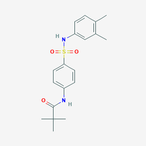molecular formula C19H24N2O3S B318609 N-{4-[(3,4-dimethylanilino)sulfonyl]phenyl}-2,2-dimethylpropanamide 