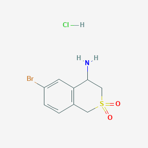 molecular formula C9H11BrClNO2S B3186114 4-Amino-6-bromoisothiochroman 2,2-dioxide hydrochloride CAS No. 1211011-78-7