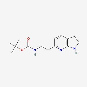 molecular formula C14H21N3O2 B3186128 tert-butyl 2-(2,3-dihydro-1H-pyrrolo[2,3-b]pyridin-6-yl)ethylcarbamate CAS No. 1211593-80-4