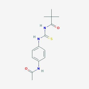 molecular formula C14H19N3O2S B318614 N-{[4-(acetylamino)phenyl]carbamothioyl}-2,2-dimethylpropanamide 