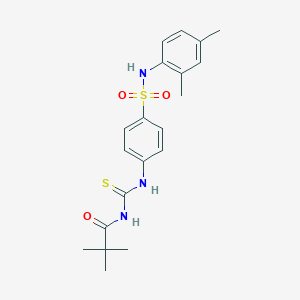 molecular formula C20H25N3O3S2 B318619 N-({4-[(2,4-dimethylphenyl)sulfamoyl]phenyl}carbamothioyl)-2,2-dimethylpropanamide 