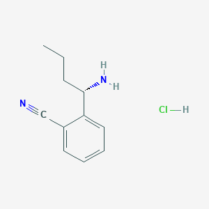 molecular formula C11H15ClN2 B3186206 (S)-2-(1-Aminobutyl)benzonitrile hydrochloride CAS No. 1213492-30-8