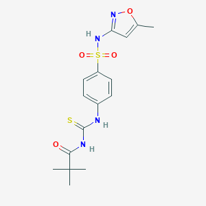 molecular formula C16H20N4O4S2 B318621 4-({[(2,2-dimethylpropanoyl)amino]carbothioyl}amino)-N-(5-methyl-3-isoxazolyl)benzenesulfonamide 