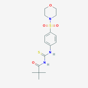 molecular formula C16H23N3O4S2 B318622 2,2-dimethyl-N-{[4-(morpholin-4-ylsulfonyl)phenyl]carbamothioyl}propanamide 