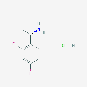 molecular formula C9H12ClF2N B3186250 (S)-1-(2,4-Difluorophenyl)propan-1-amine hydrochloride CAS No. 1217445-43-6